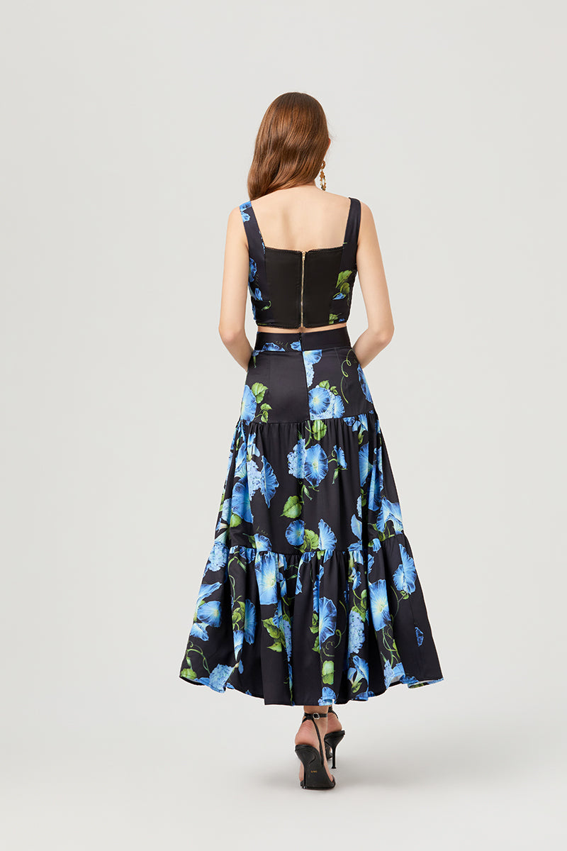 Women's 's Floral Strapless Top & Skirt Set