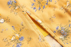 Women's Yellow Floral Square-Neck Midi Dress