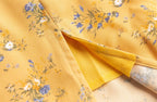 Women's Yellow Floral Square-Neck Midi Dress