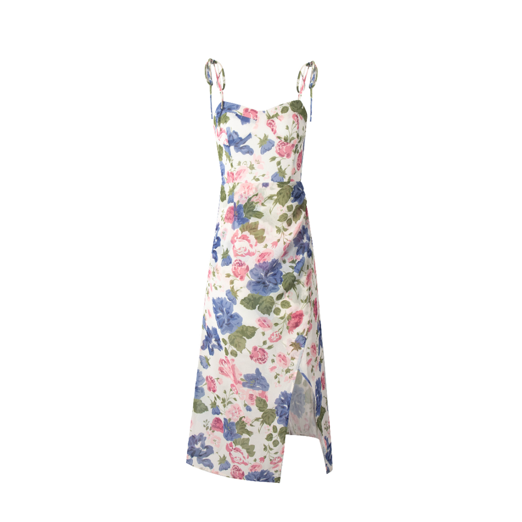 Women's Floral Cami Pleated Split Dress