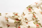 Beige Floral Flutter-Sleeve Dress