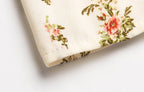 Beige Floral Flutter-Sleeve Dress