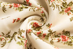 Beige Floral Flutter-Sleeve Dress