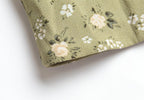 Women's Green Floral Square Neck Puff Sleeve Top