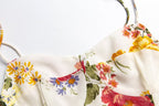 Women's Smocked Floral V-Neck Midi Dress