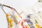 Women's Smocked Floral V-Neck Midi Dress