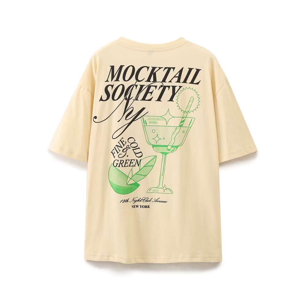 Women's Women Clothing French All Match Printed Washing Effect T Shirt