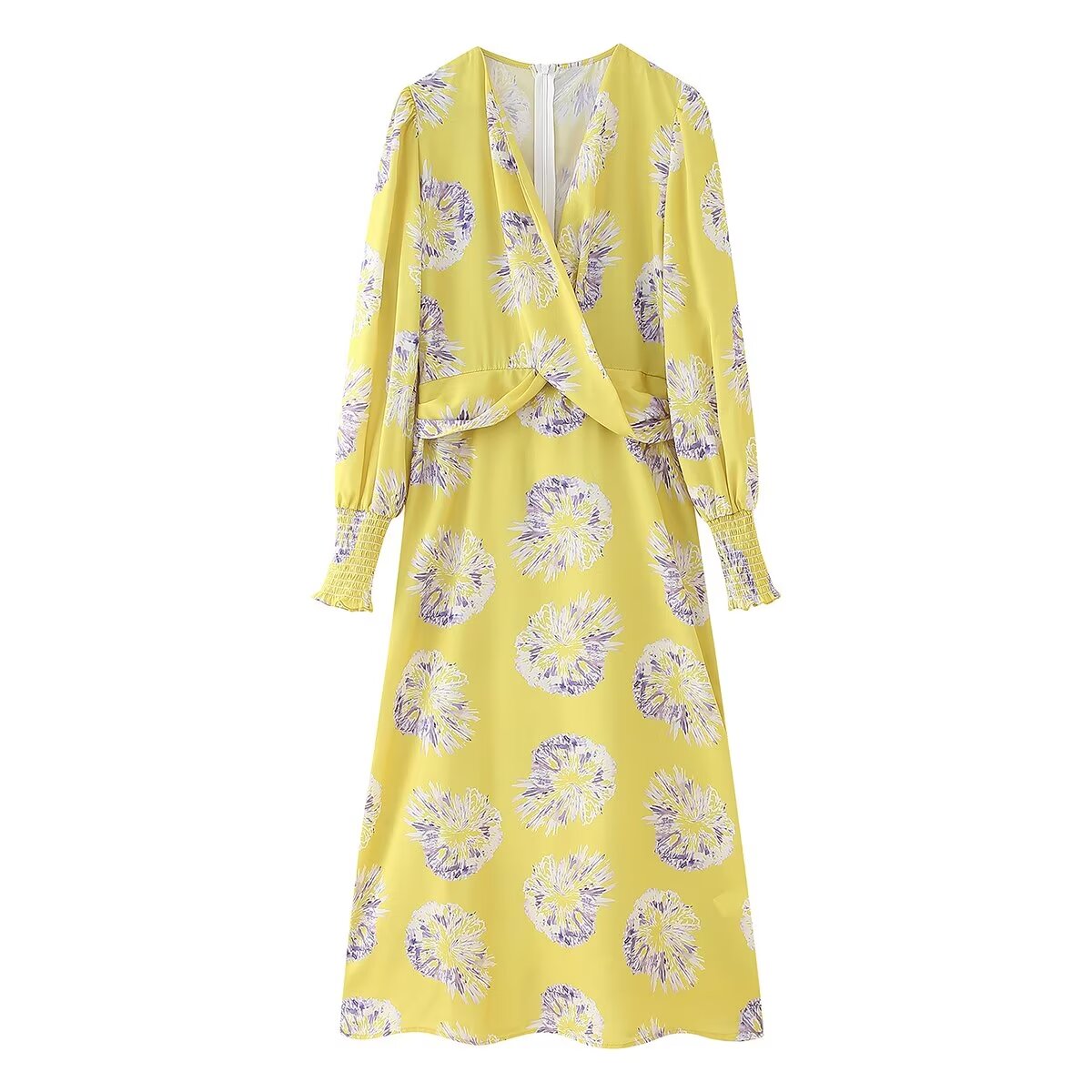 Floral V-Neck Long Sleeve Maxi Dress