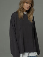 Women's Women's's Solid Color Long Sleeved T-Shirt Loose Basic Casual Cotton Top