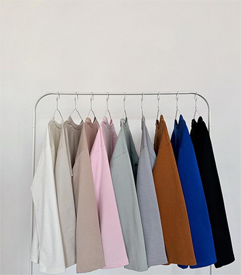 Women's Women's's Solid Color Long Sleeved T-Shirt Loose Basic Casual Cotton Top
