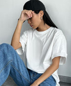 Women's Women's's Solid Color Short Sleeved Loose Large Cotton T-Shirt Simple Top