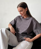 Women's Women's's Solid Color Short Sleeved Loose Large Cotton T-Shirt Simple Top