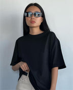 Women's Women's's Solid Color Short Sleeved Loose Large Cotton T-Shirt Simple Top