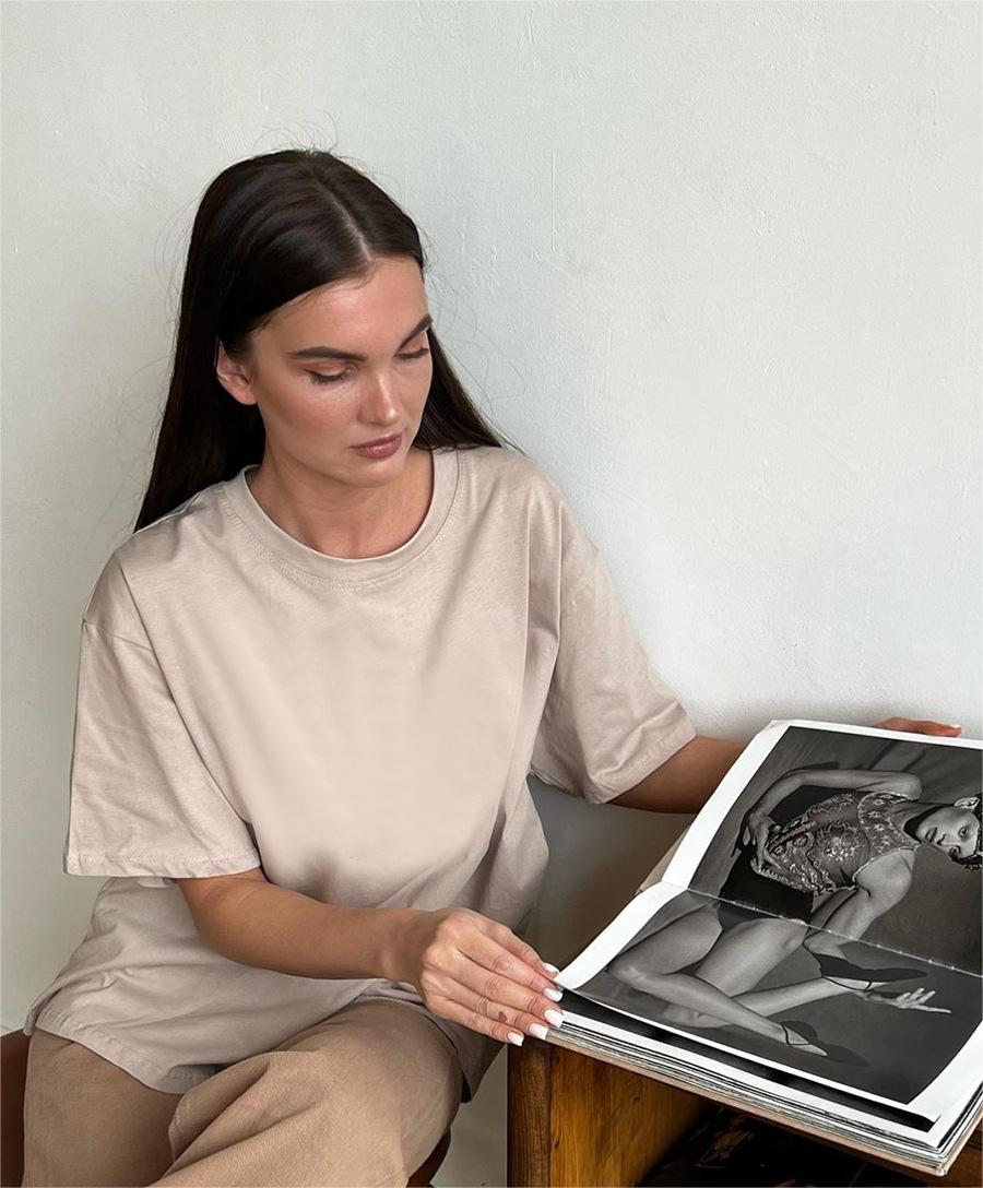 Women's Women's's Solid Color Short Sleeved Loose Large Cotton T-Shirt Simple Top