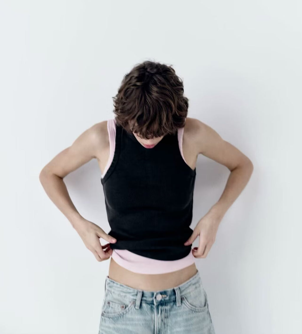 's Classic Vest Knitted Stretch Small Sling Outerwear Bottoming