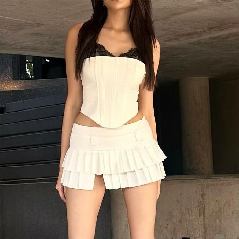 Women's Summer Lace Splicing Sling Coordinated Two-Piece Set