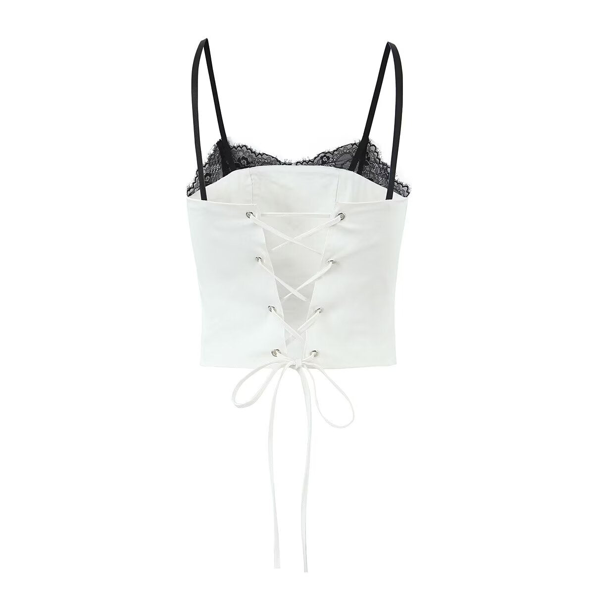 Women's Summer Lace Splicing Sling Coordinated Two-Piece Set