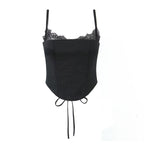 Women's Summer Lace Splicing Sling Coordinated Two-Piece Set