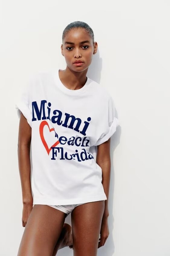 Women’s French Graphic Crew Neck T Shirt