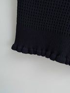 French Wooden Ear Color Matching Knitted Camisole Chic