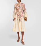Women's French Imitation Linen Positioning Printing Dress