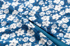 Blue Floral Puff-Sleeve Maxi Dress