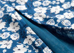 Blue Floral Puff-Sleeve Maxi Dress