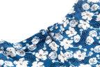 Blue Floral Puff-Sleeve Maxi Dress
