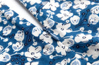 Blue Floral Puff-Sleeve Maxi Dress