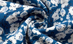 Blue Floral Puff-Sleeve Maxi Dress
