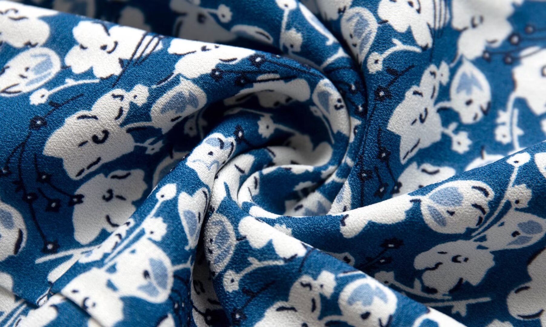 Blue Floral Puff-Sleeve Maxi Dress