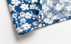 Blue Floral Puff-Sleeve Maxi Dress