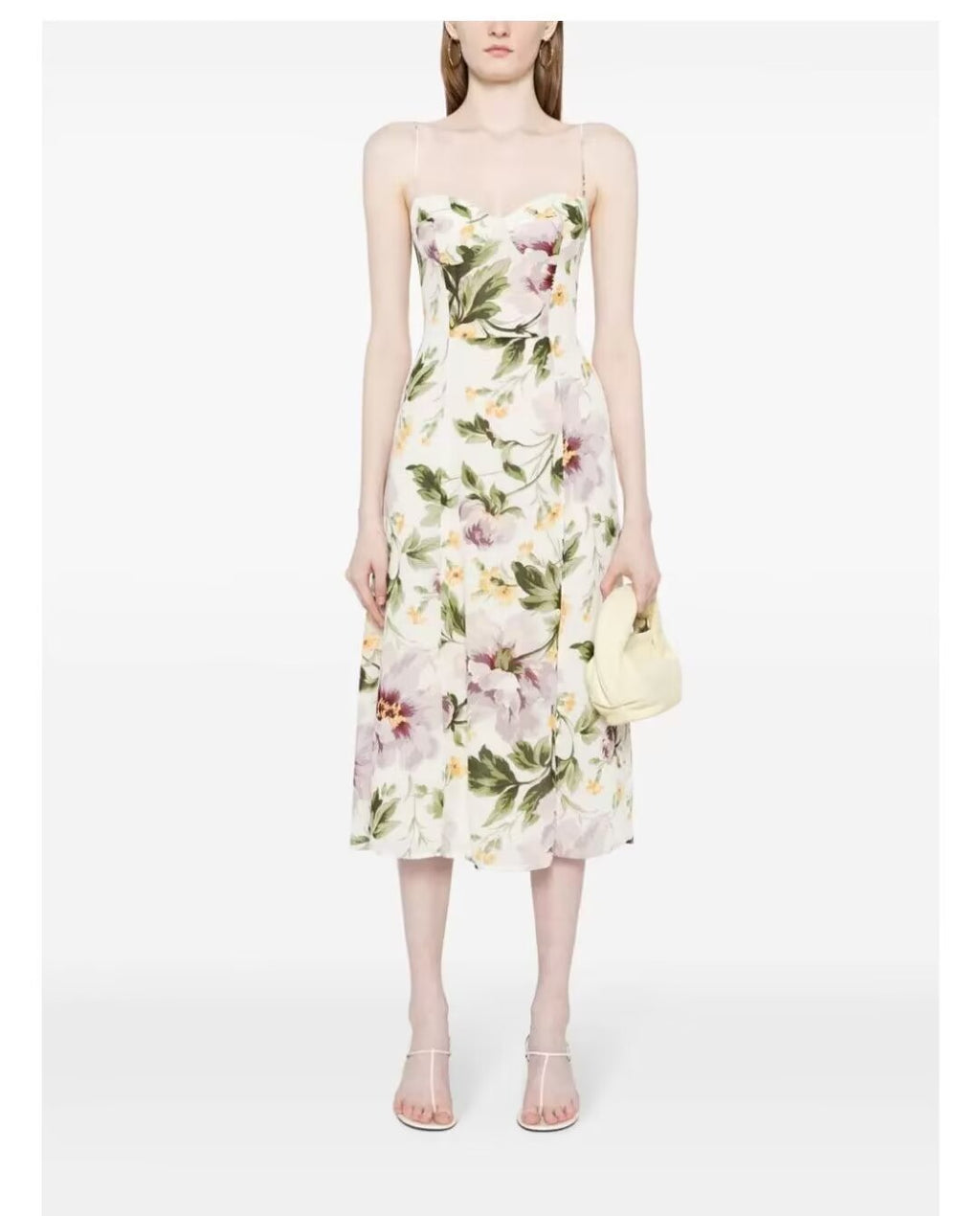 Women's Floral High-Waist Side-Slit Dress