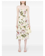 Women's Floral High-Waist Side-Slit Dress