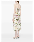 Women's Floral High-Waist Side-Slit Dress