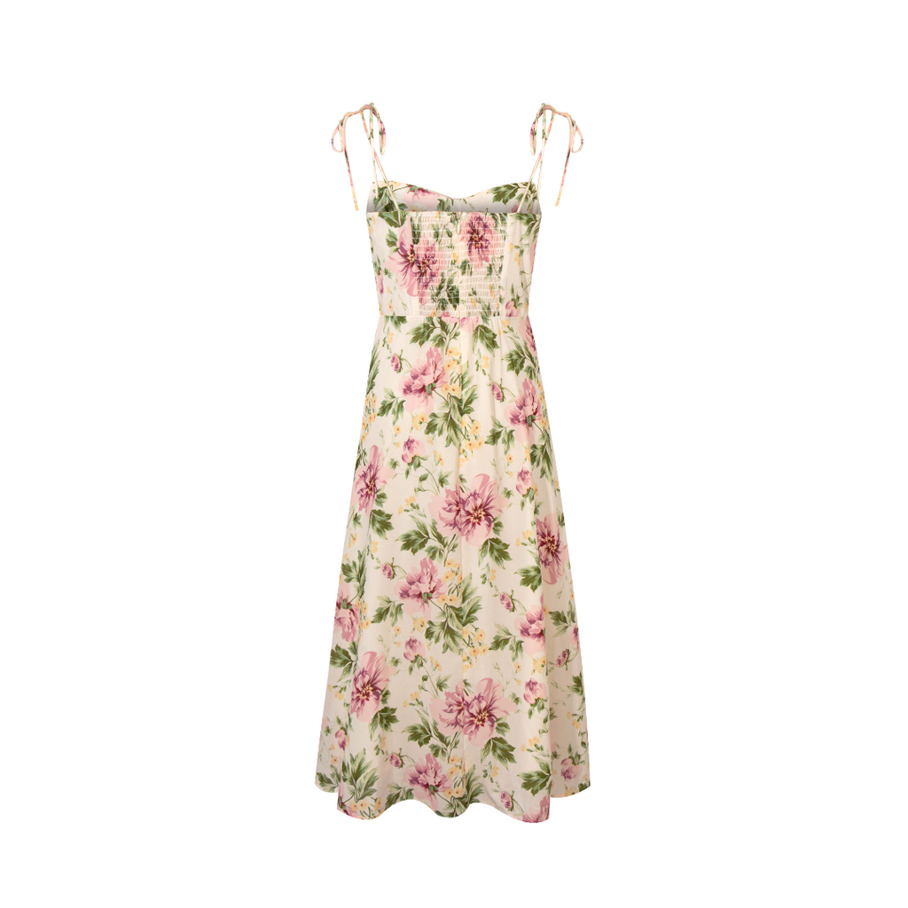 Women's Floral High-Waist Side-Slit Dress
