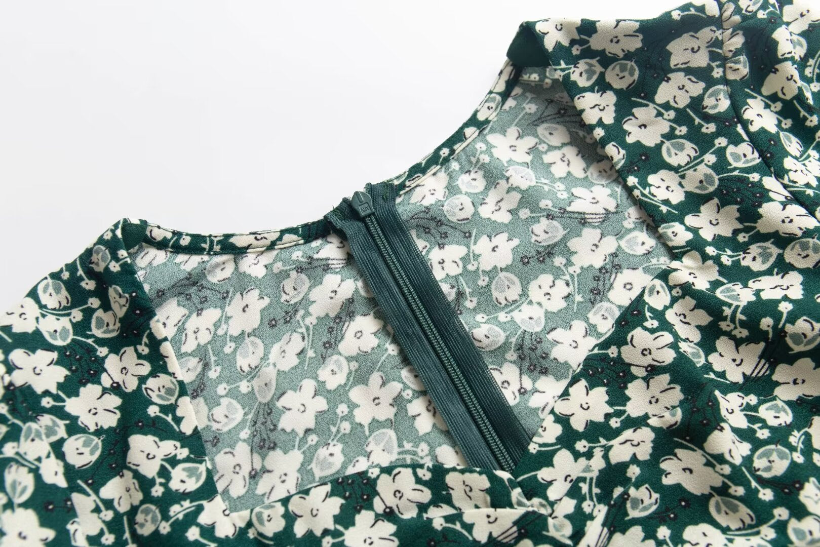 Floral Off-Shoulder Puff-Sleeve Dress