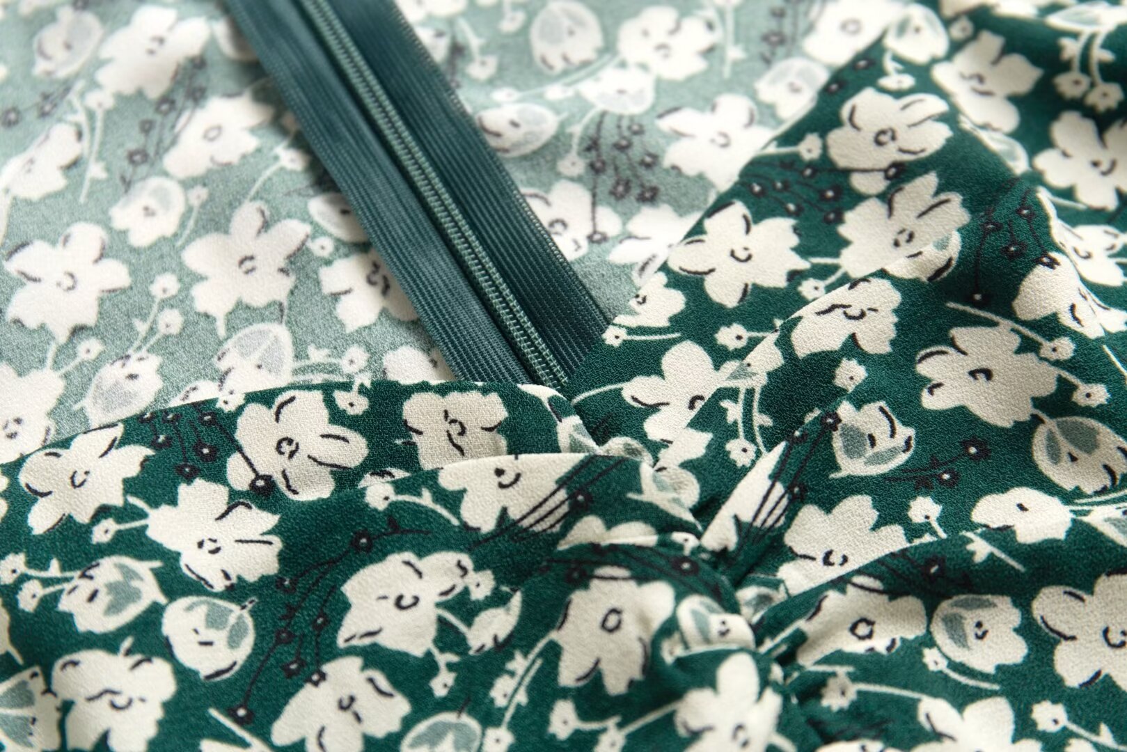 Floral Off-Shoulder Puff-Sleeve Dress