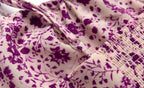 Spring Romantic Purple Printed Butterfly Strap Holiday Casual Dress