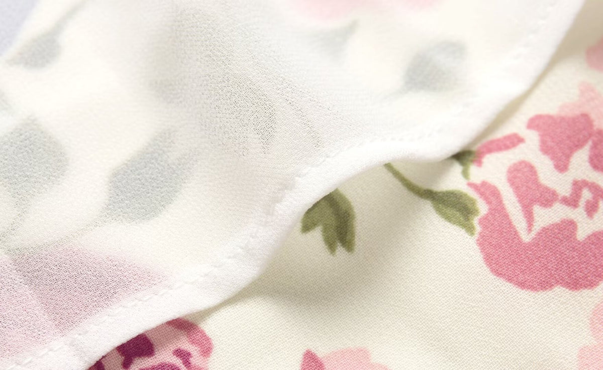 Women's Floral V-Neck Waist-defining Dress