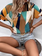 Geometric Print Short Sleeve Shirt