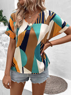 Geometric Print Short Sleeve Shirt