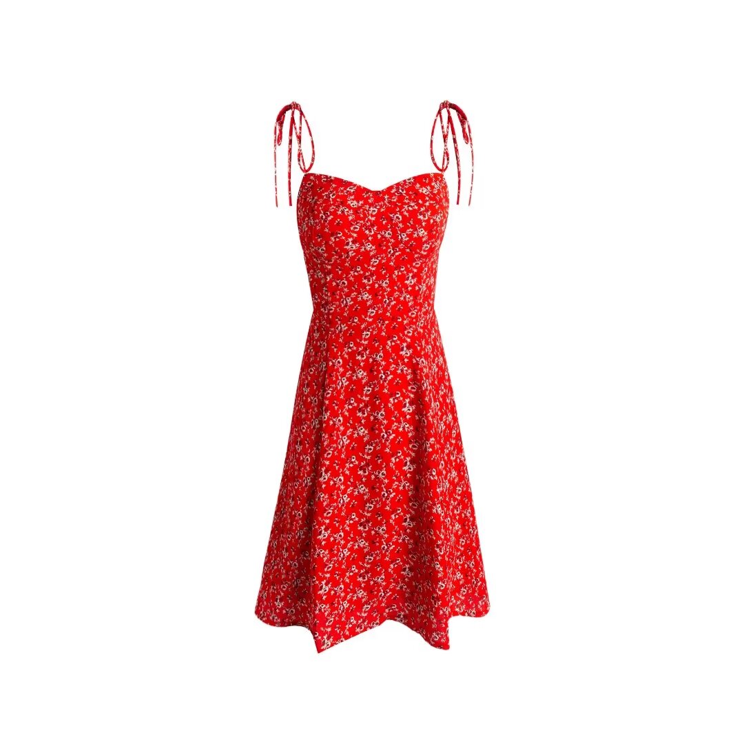 Floral Spaghetti-Strap Midi Dress