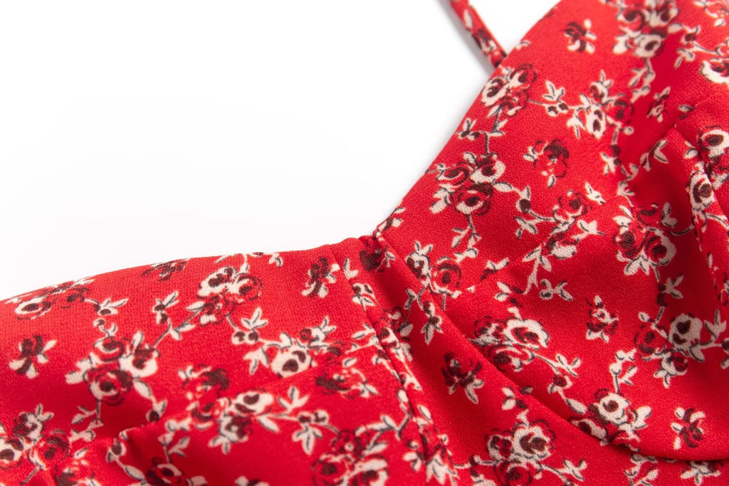 Floral Spaghetti-Strap Midi Dress