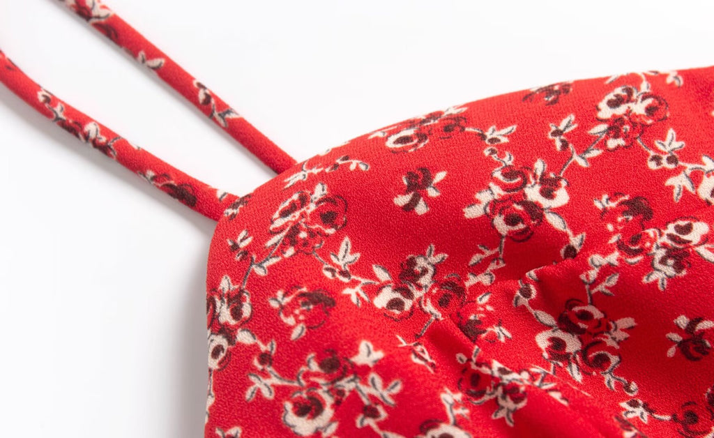 Floral Spaghetti-Strap Midi Dress