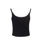 Women's Contrast Color Spaghetti Strap Crop Top