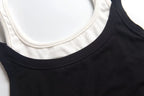Women's Contrast Color Spaghetti Strap Crop Top