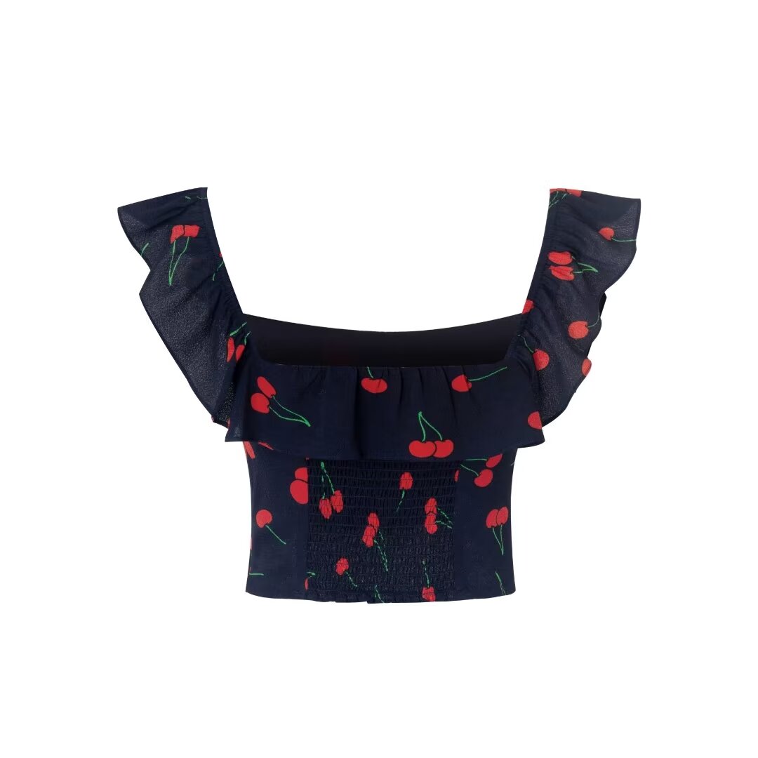 Women's French Floral Ruffle Camisole