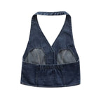 Women's French Denim Halter Vest Top