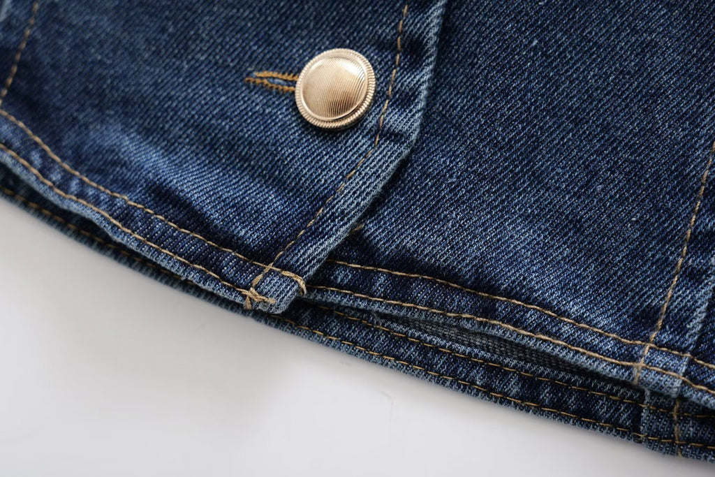 Women's French Denim Halter Vest Top
